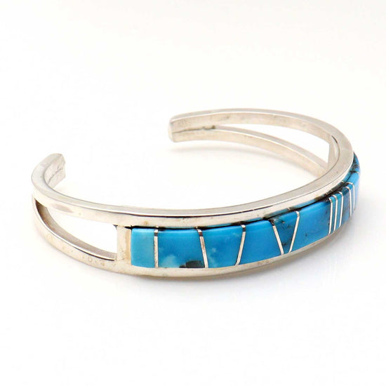 Zuni Turquoise Inlay Bracelet by Sam Arviso