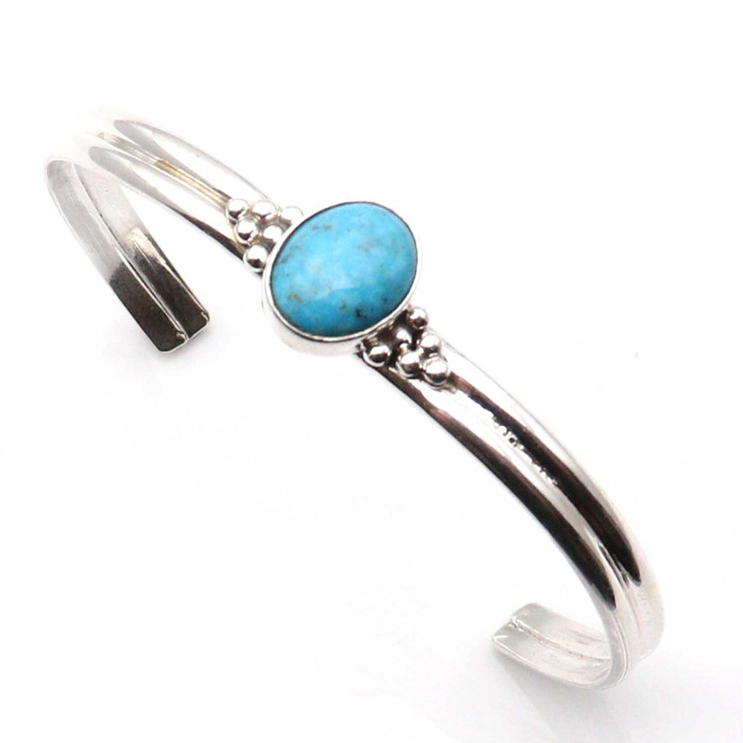 Single Stone Turquoise & Silver Bracelet by Largo
