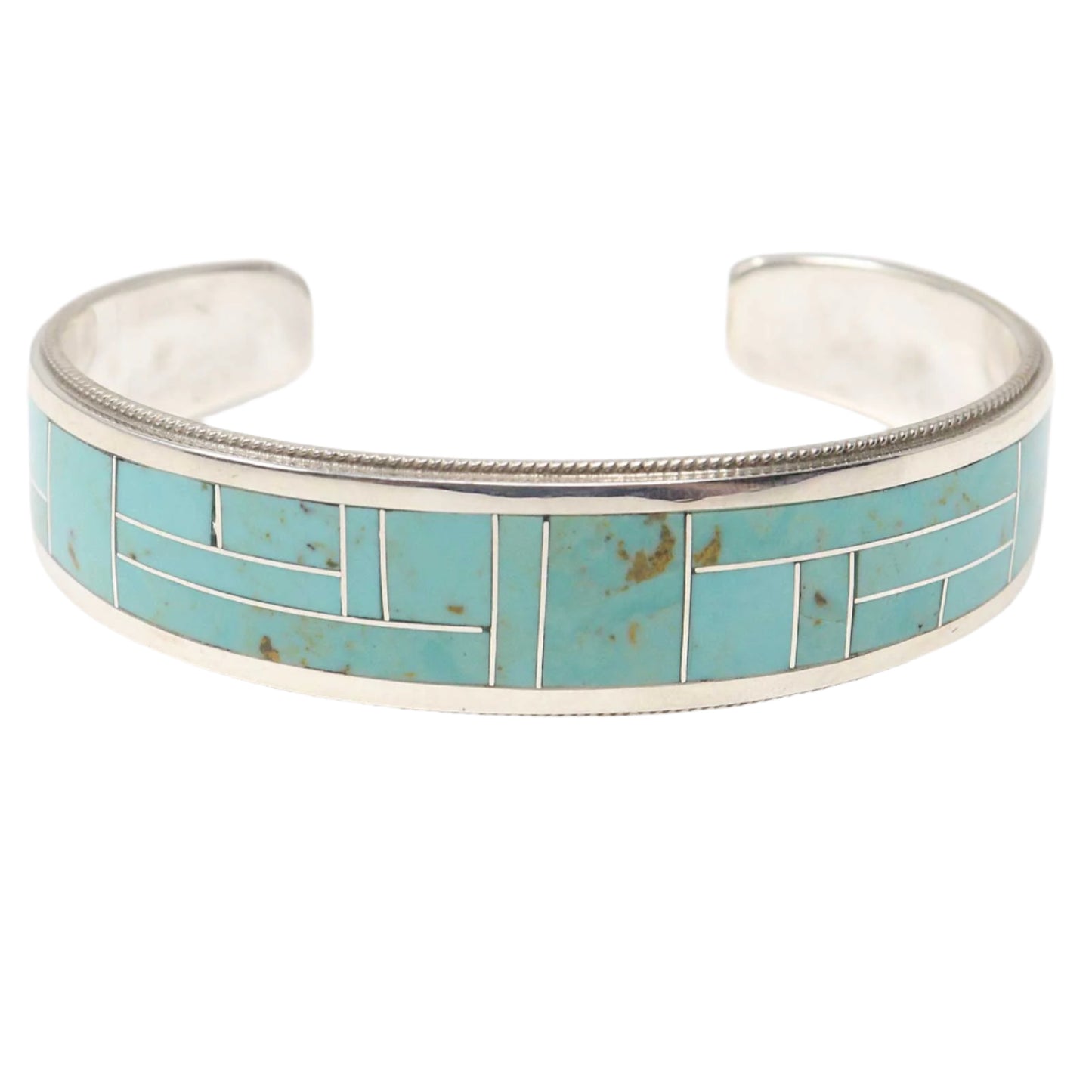 Zuni Turquoise Channel Inlay Bracelet by The Booquas
