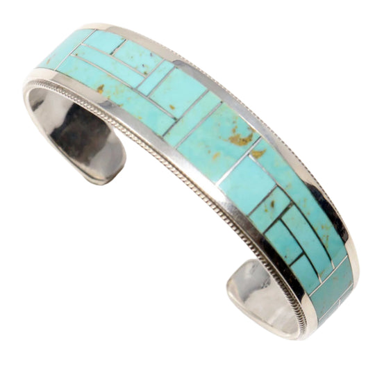 Zuni Turquoise Channel Inlay Bracelet by The Booquas