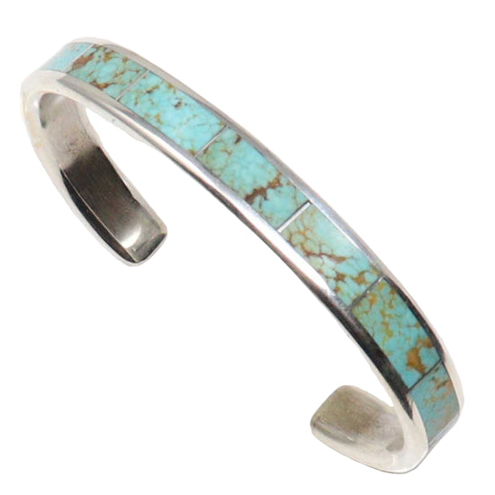 No 8 Turquoise inlay bracelet on a white background