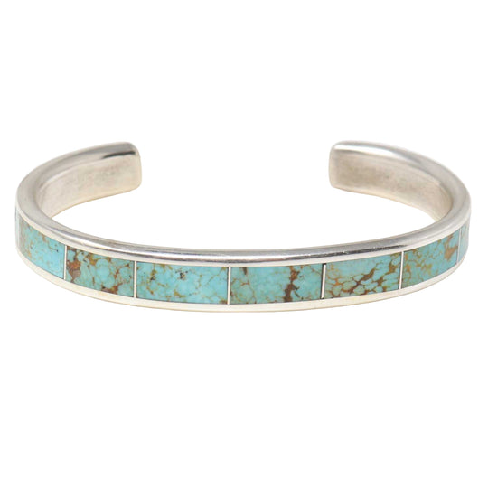 Larry Loretto #8 Turquoise Inlay SIlver Bracelet