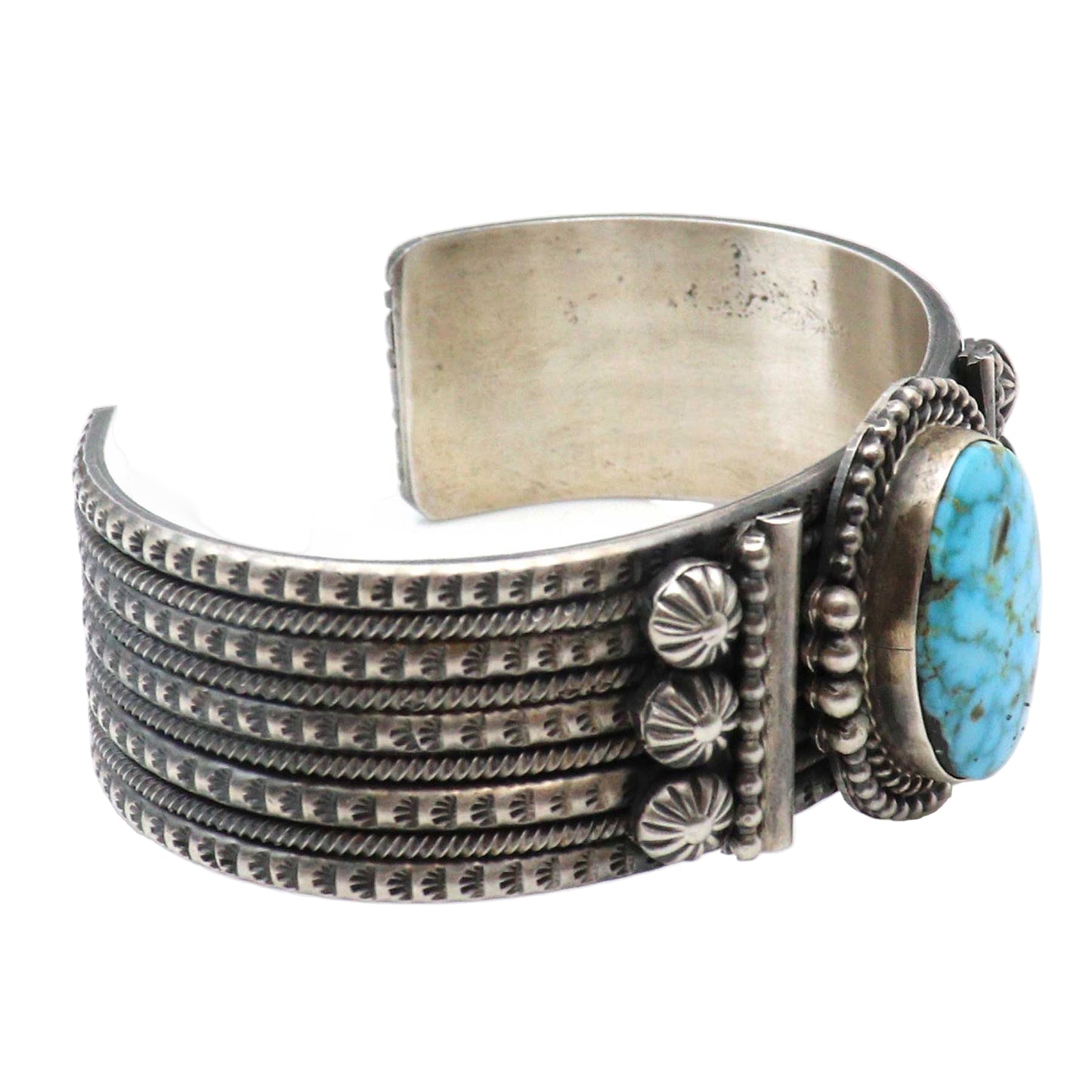Silver Bracelet Featuring Pilot Mountain Turquoise By M & R Calladitto