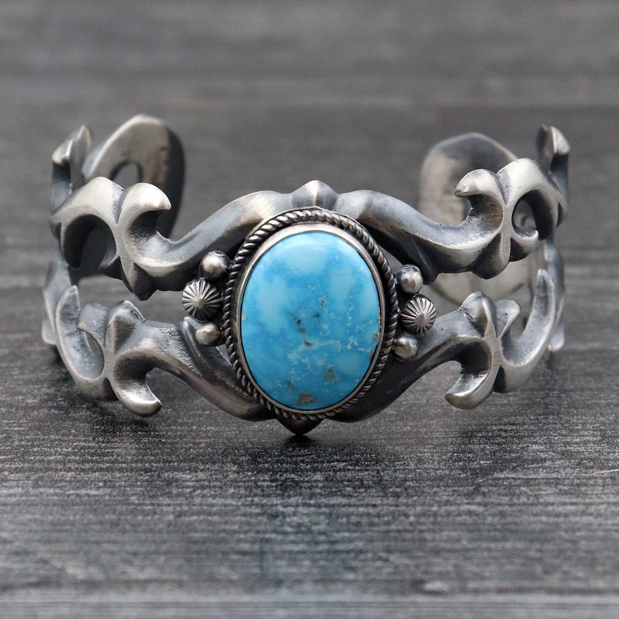 Natural Kingman Birds Eye Turquoise Bracelet by Bitsui