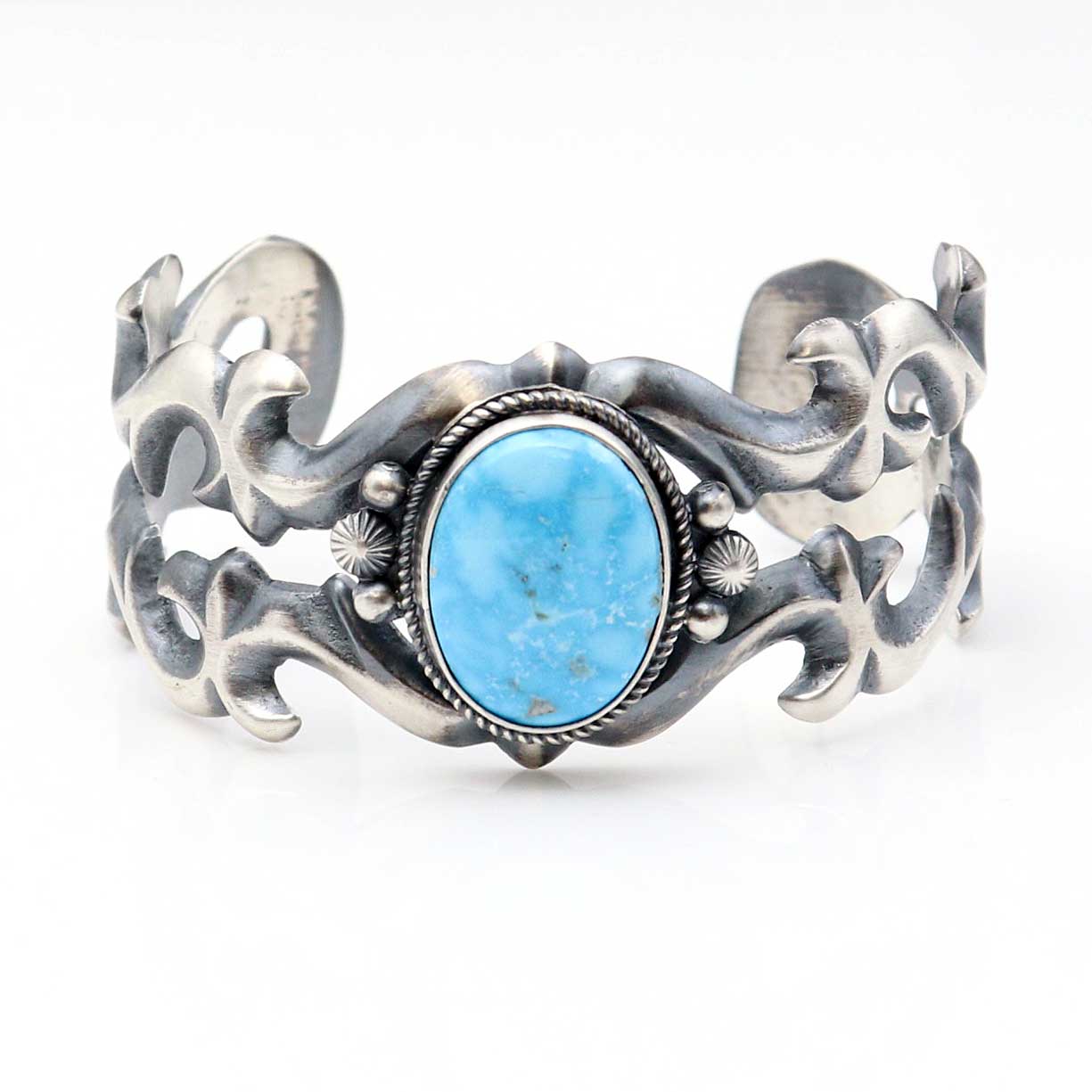Load image into Gallery viewer, Natural Kingman Birds Eye Turquoise Bracelet by Bitsui
