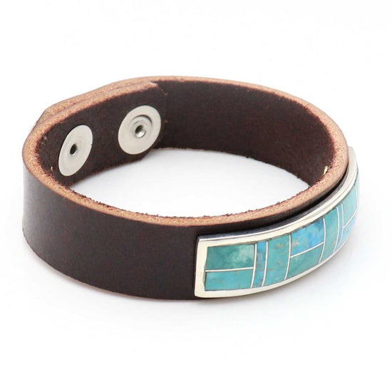 Load image into Gallery viewer, Turquoise Inlaid Medallion Cuff by Yazzie &amp;amp; Peterson
