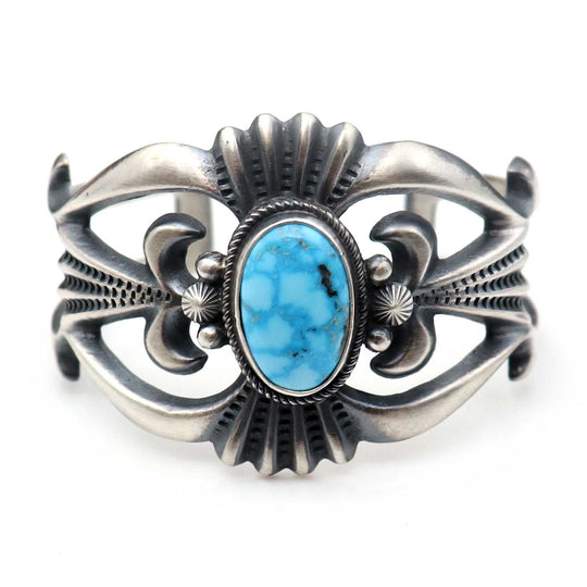 Natural Kingman Birds Eye Turquoise Bracelet by H. Bitsui