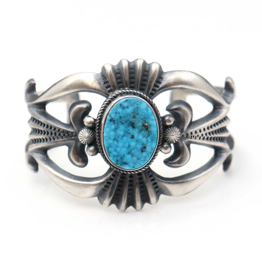 Natural Kingman Birds Eye Turquoise Bracelet by H. Bitsui