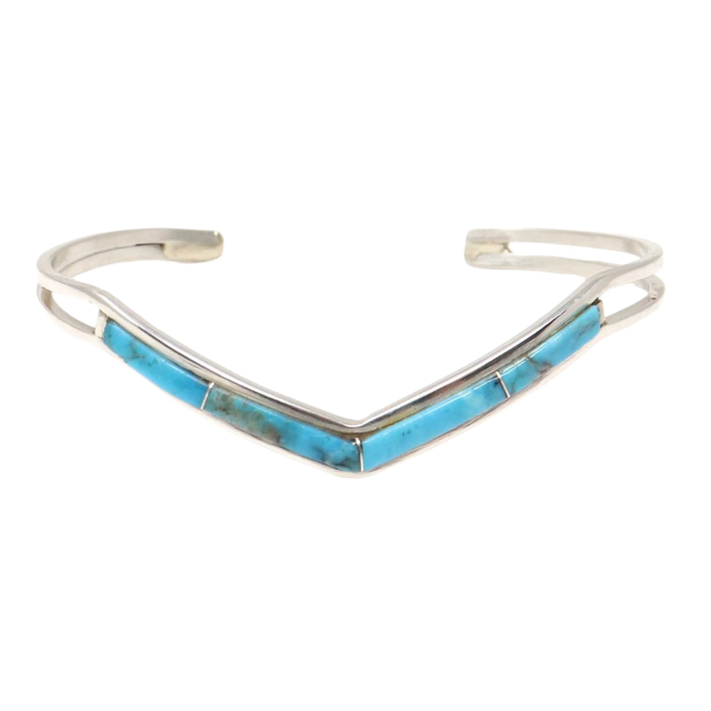 Turquoise Inlay Sterling Silver Bracelet by Jamie Johnson