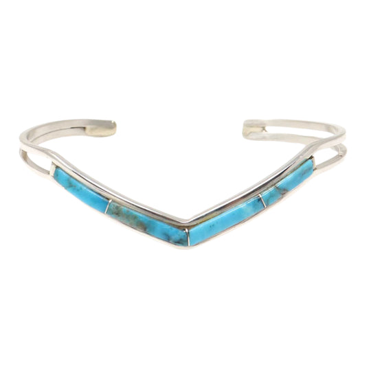 Turquoise Inlay Sterling Silver Bracelet by Jamie Johnson