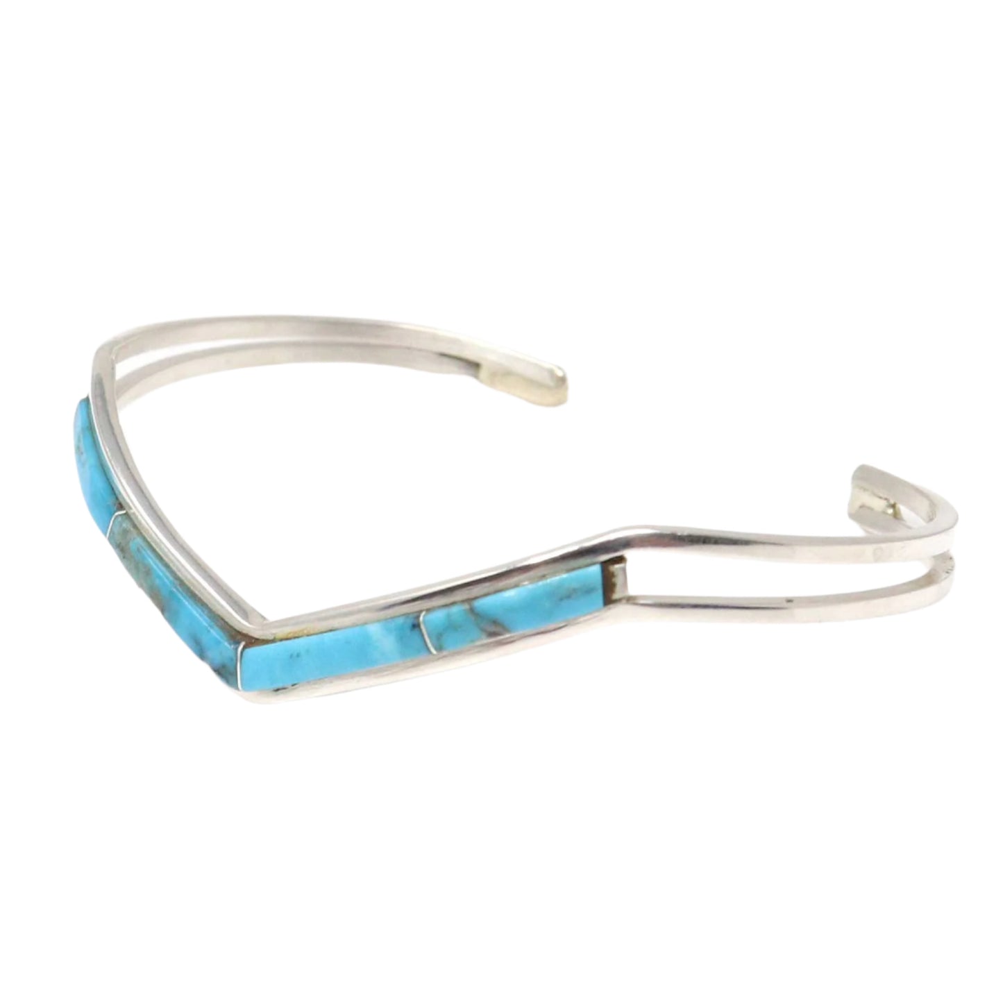 Turquoise Inlay Sterling Silver Bracelet by Jamie Johnson