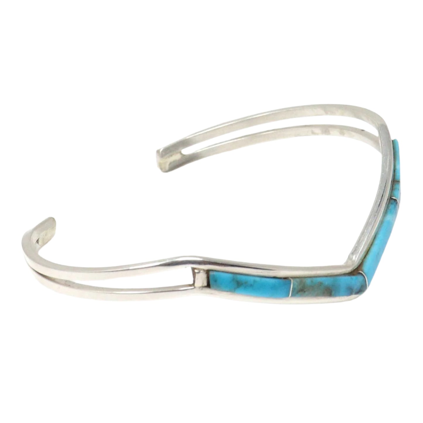 Turquoise Inlay Sterling Silver Bracelet by Jamie Johnson