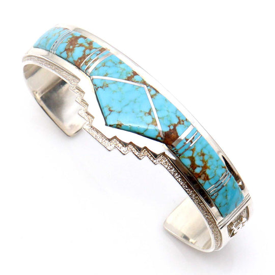Number 8 Turquoise Inlaid Bracelet by Cecil Ashley