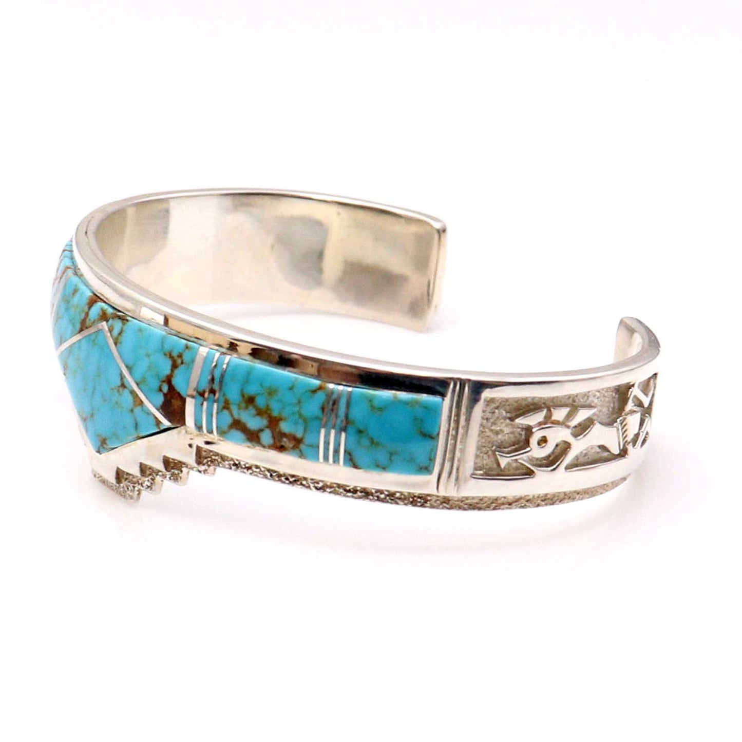 Load image into Gallery viewer, Number 8 Turquoise Inlaid Bracelet by Cecil Ashley
