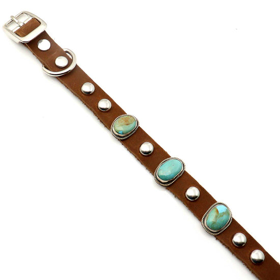Load image into Gallery viewer, Navajo Turquoise &amp;amp; Silver Dog Collar
