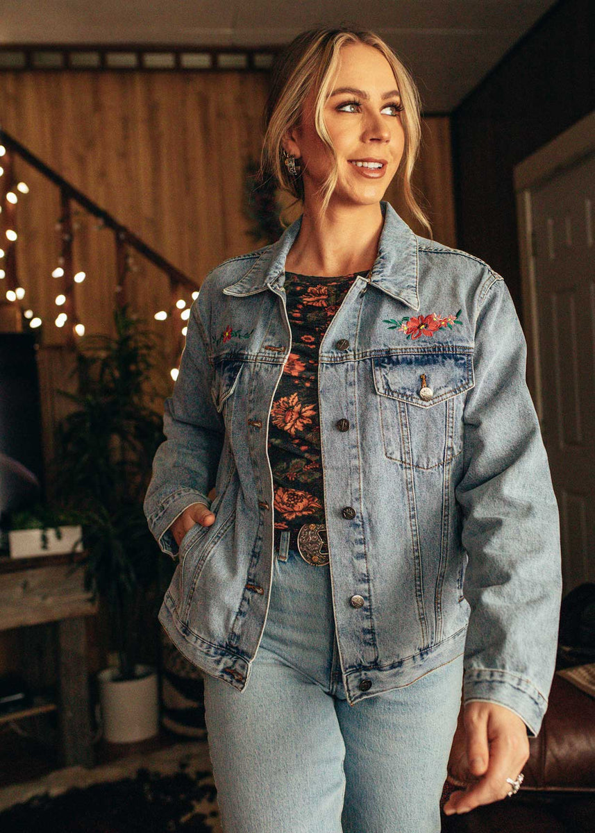 Wild Flowers Denim Jacket – Indian Traders (L7 Enterprises)