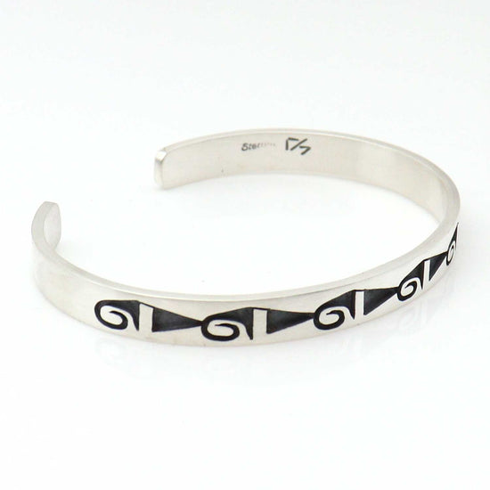 Silver Hopi Bracelet - Clouds & Rain