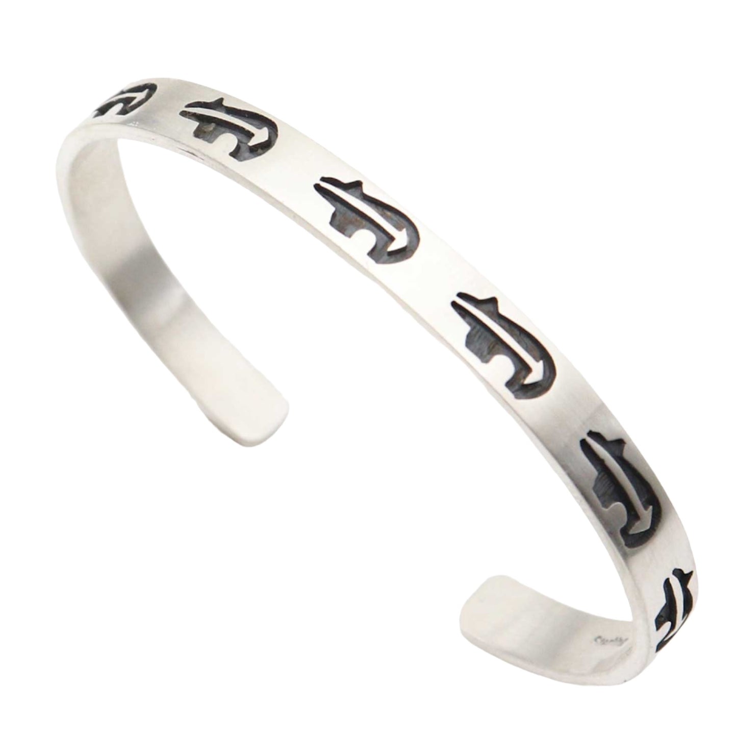 Silver Hopi Bracelet -Heartline Bear