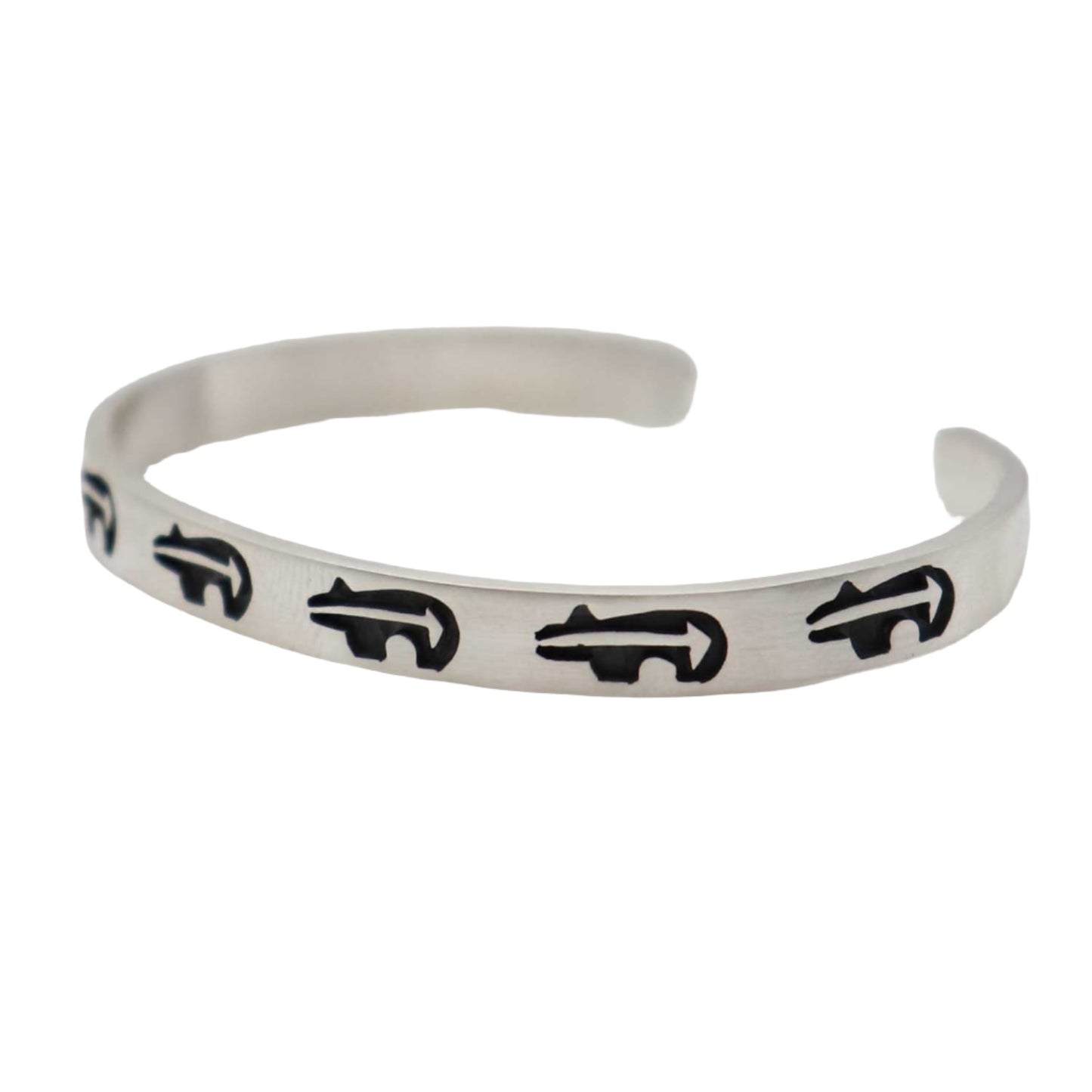 Silver Hopi Bracelet -Heartline Bear