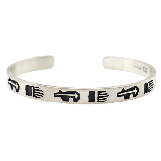 Silver Hopi Bracelet -Heartline Bear & Bear Paw