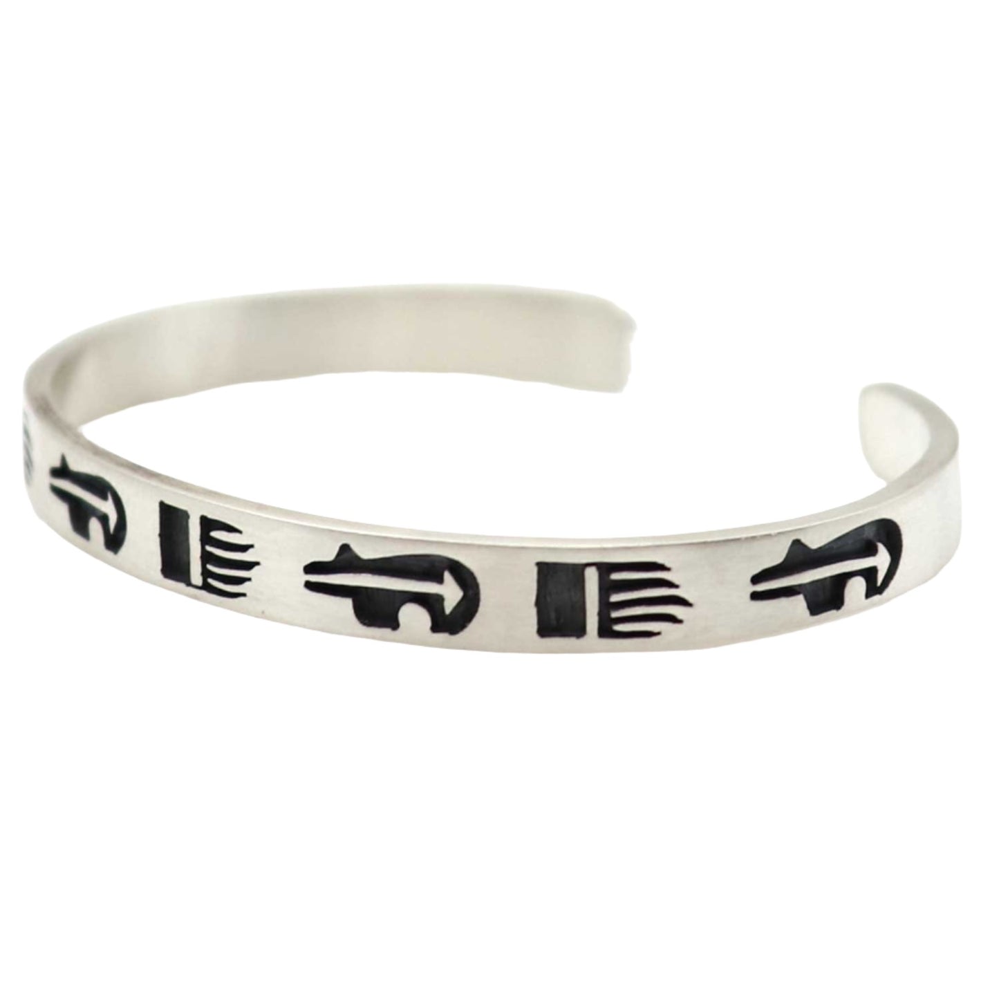 Silver Hopi Bracelet -Heartline Bear & Bear Paw