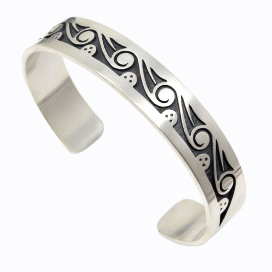 Hopi Waves, Snow & Clouds Cuff by Seweyestewa - Multiple Sizes