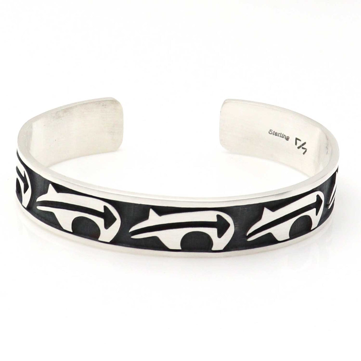 Hopi Negative Relief Heartline Bear Cuff by Seweyestewa - Multiple Sizes