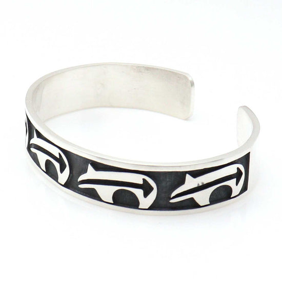 Hopi Negative Relief Heartline Bear Cuff by Seweyestewa - Multiple Sizes