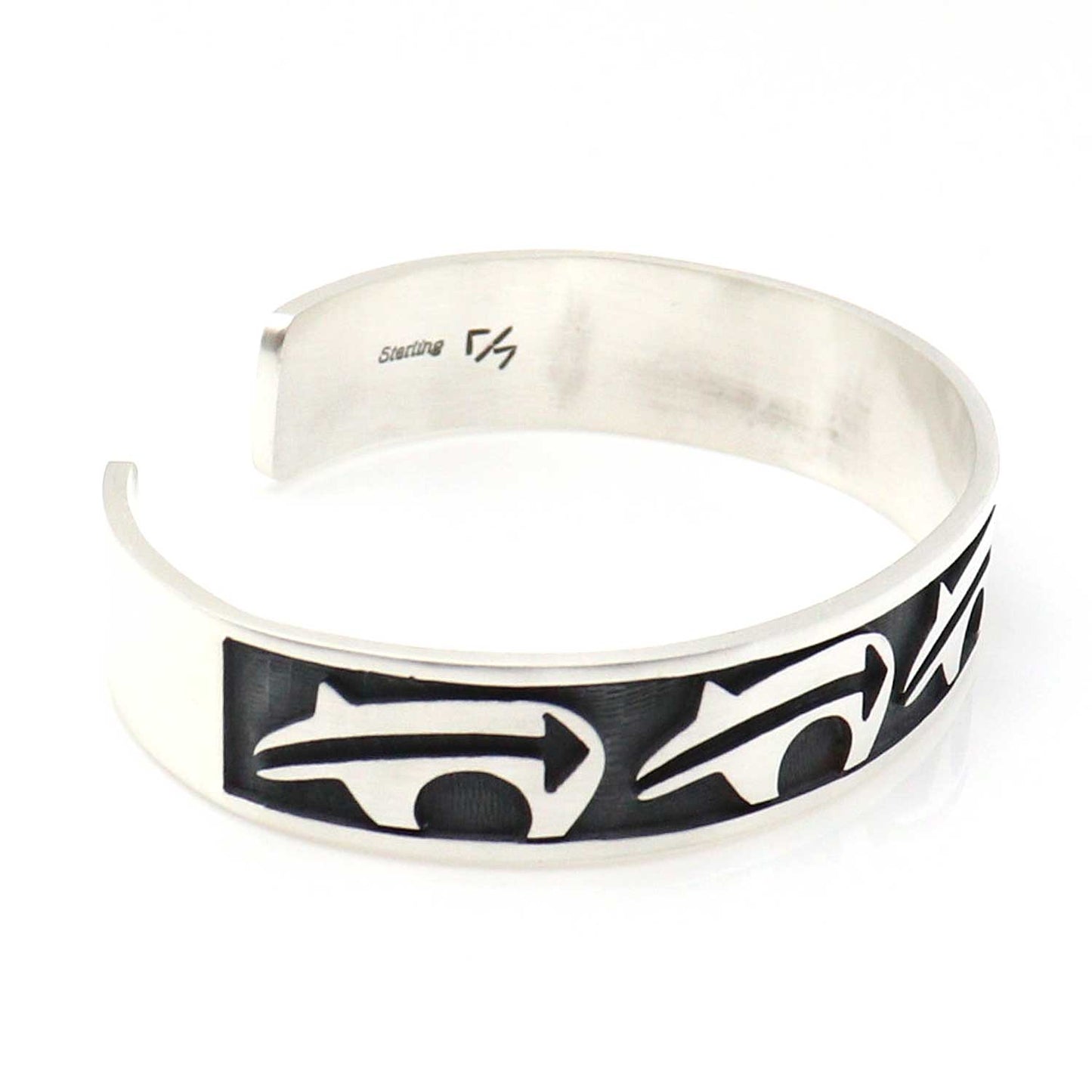 Hopi Negative Relief Heartline Bear Cuff by Seweyestewa - Multiple Sizes