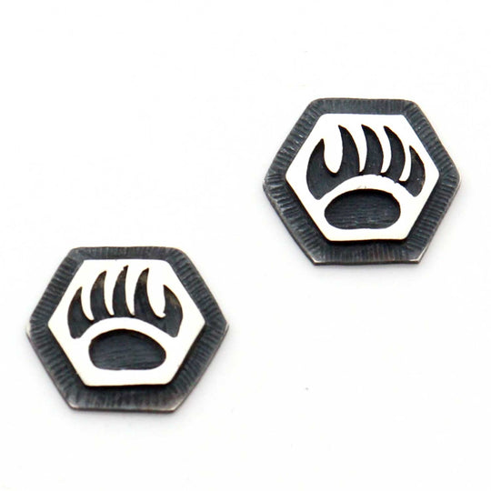 1/2" Hopi Bear Paw Post Earrings