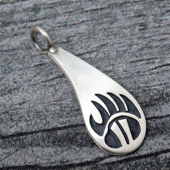 Load image into Gallery viewer, 1&amp;quot; Hopi SS Overlay Bear Paw Pendant
