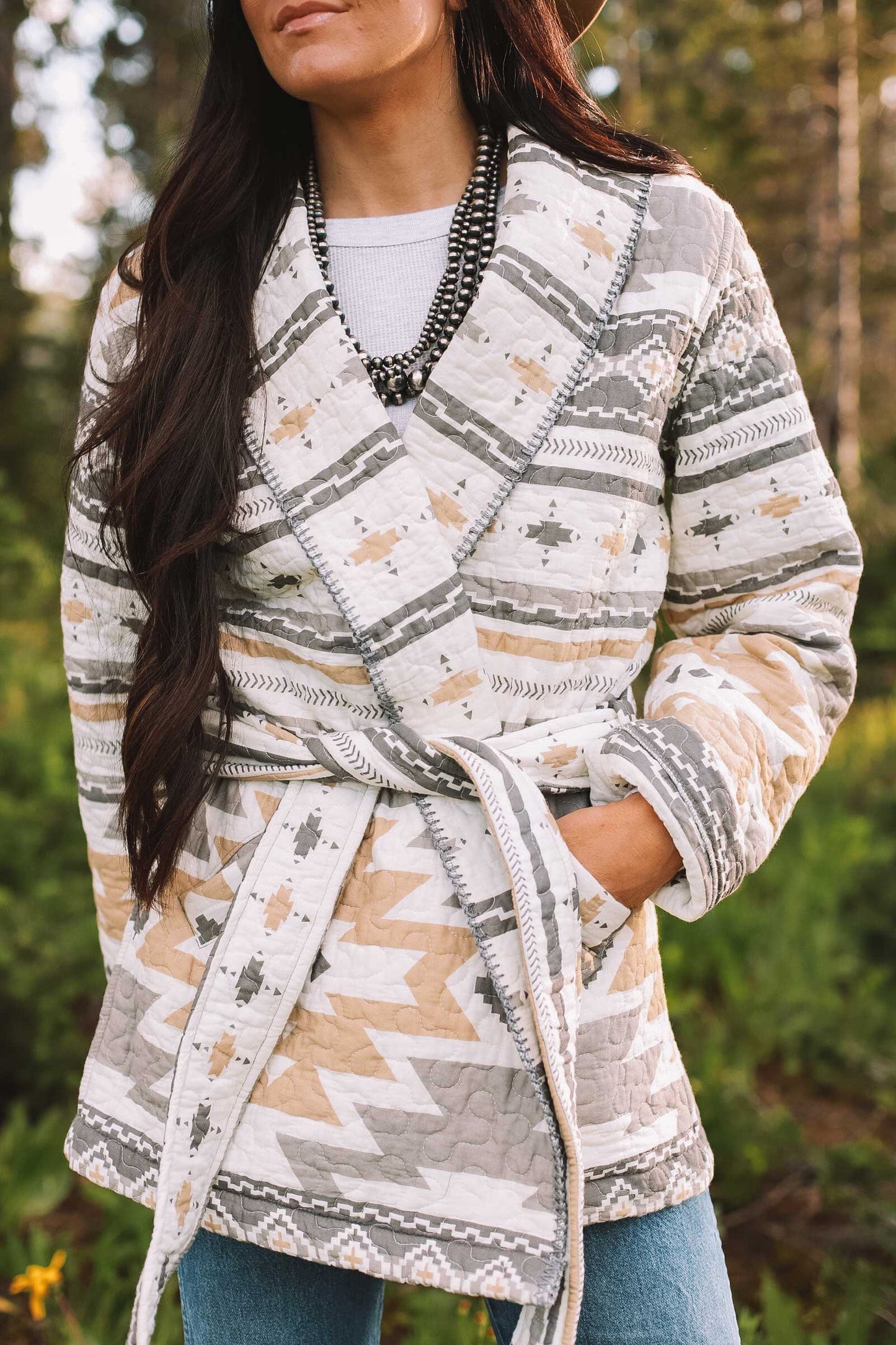 Load image into Gallery viewer, Desert Sage Quilt Wrap Coat

