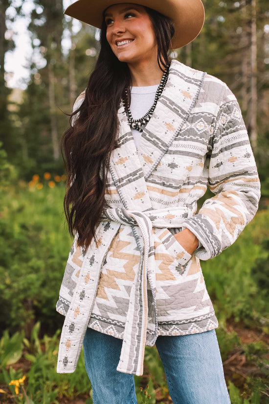 Load image into Gallery viewer, Desert Sage Quilt Wrap Coat
