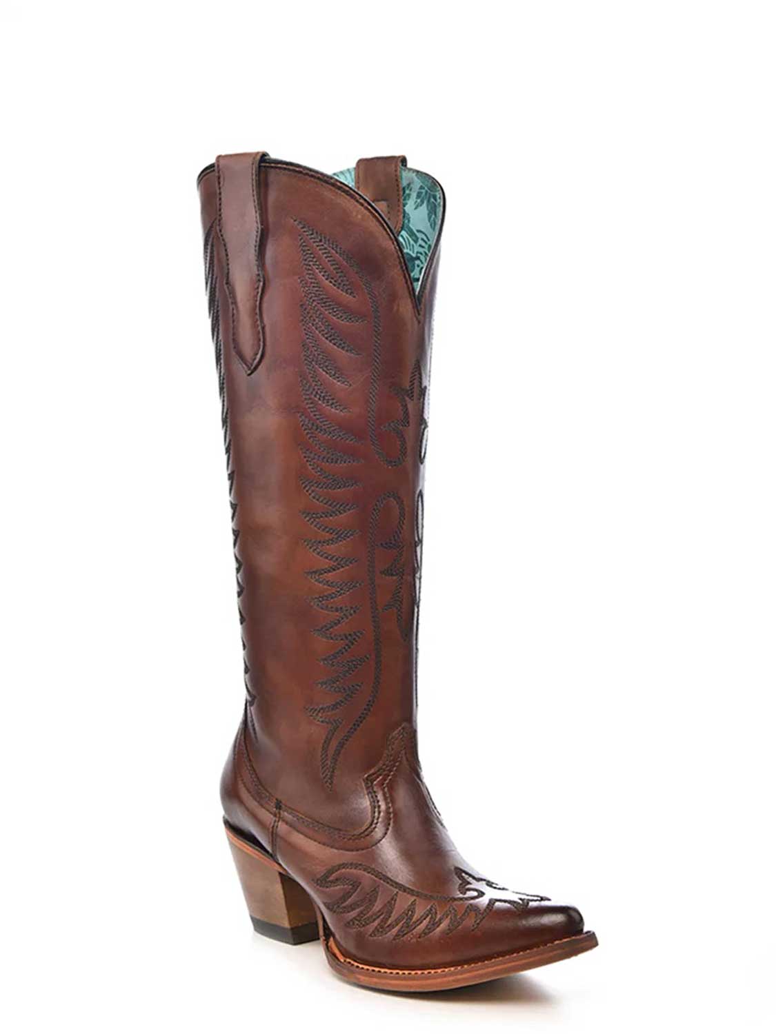 Corral Boots Ladies Embroidery Cognac Cowgirl Boot, J Toe
