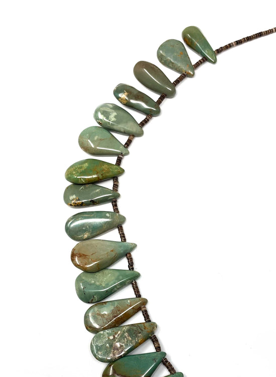 18" Green Turquoise Tab Necklace