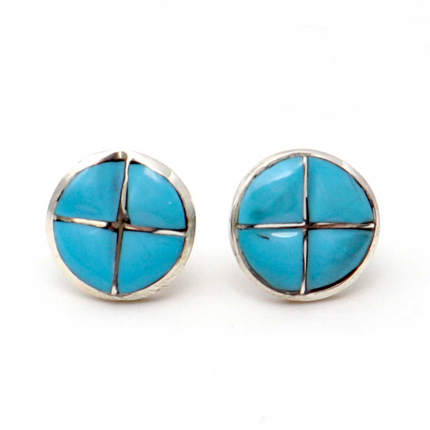 Turquoise Inlay Post Earrings by Faye Leekya