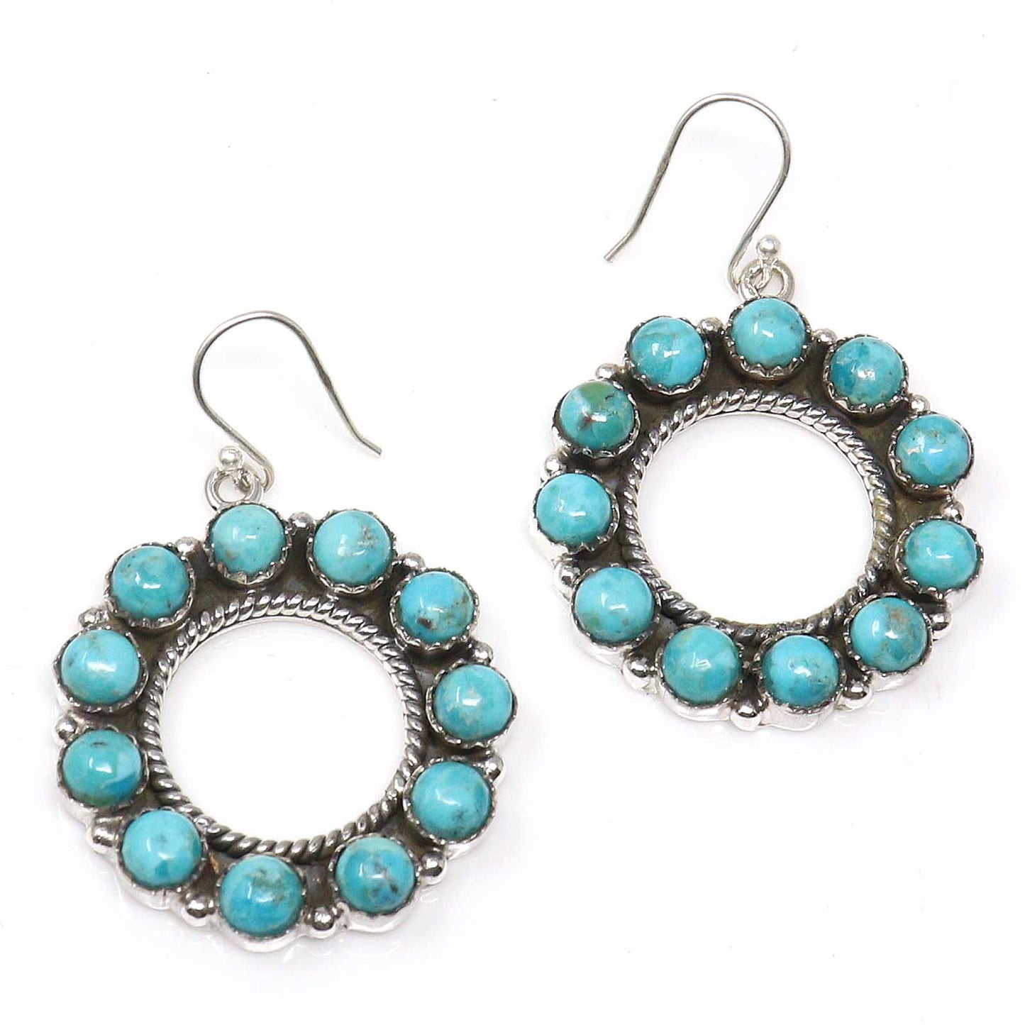 Kingman Turquoise Hoop Earrings - Hada Collection