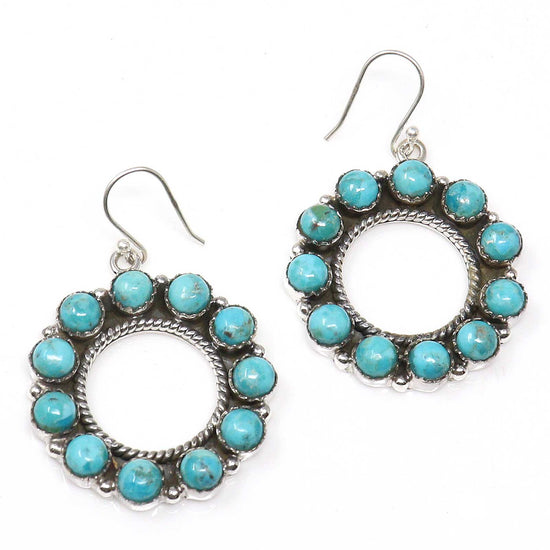 Kingman Turquoise Hoop Earrings - Hada Collection