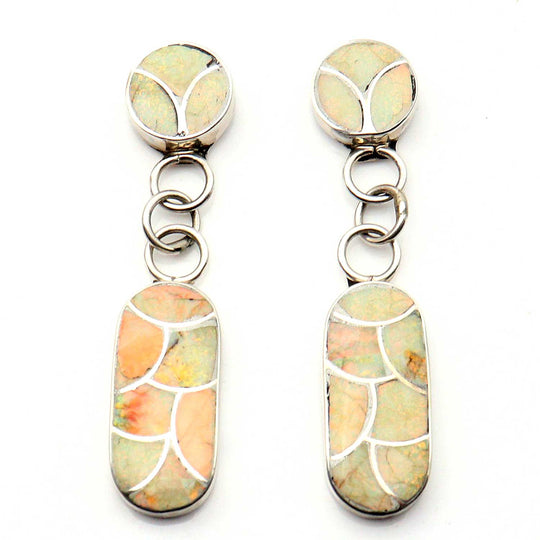 Lab Opal Inlaid Earrings by C. Haloo