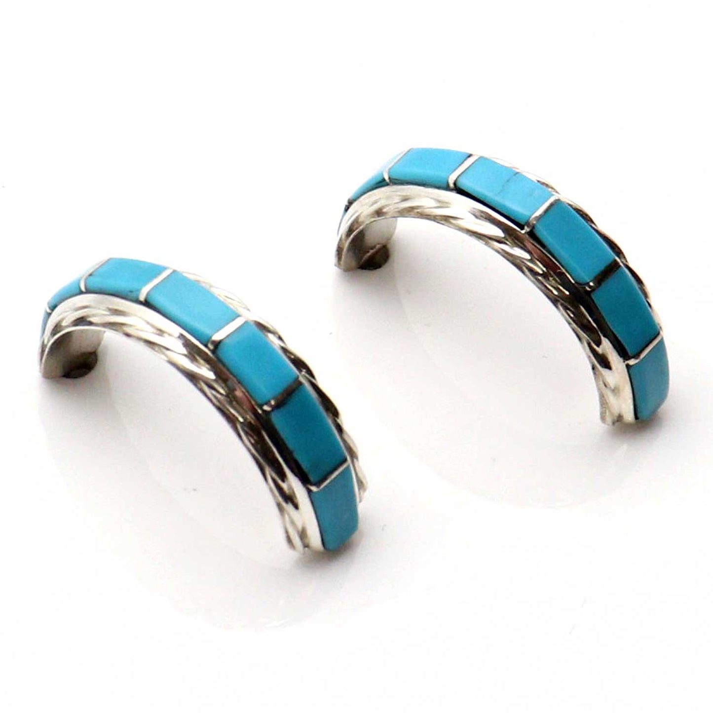Zuni Turquoise Hoop Earrings by Mary Chavez