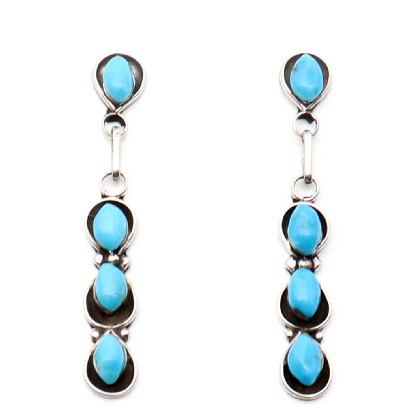 Load image into Gallery viewer, Zuni Turquoise Dangle Earrings
