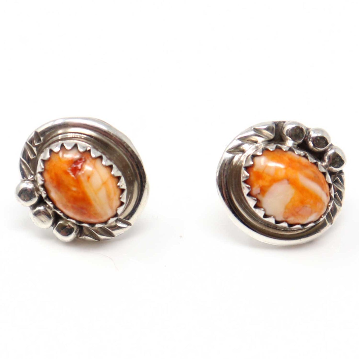 Orange Spiny Oyster Shell Stud Earrings