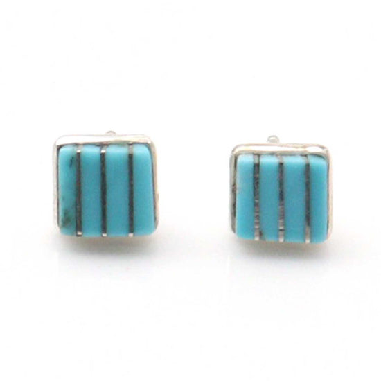 Zuni Turquoise Post Earrings by J. Shebola