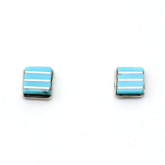 Zuni Turquoise Post Earrings by J. Shebola