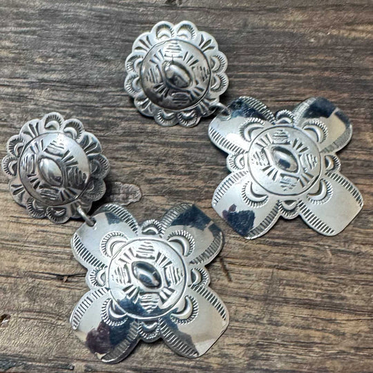 Stamped Sterling Silver Earrings By Bertha Begay