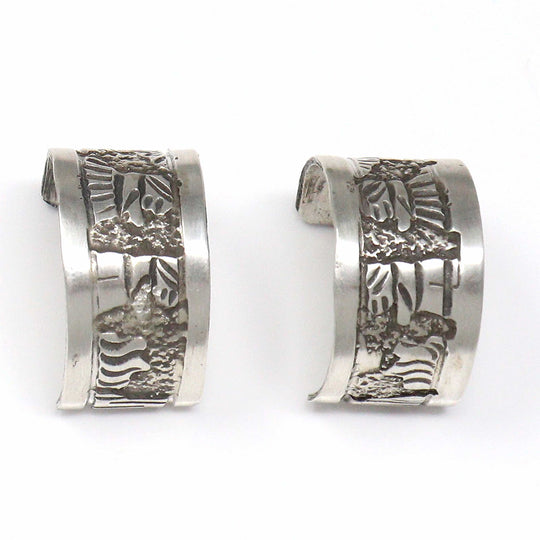 Stamped Sterling Silver Earrings By Eliane Becenti