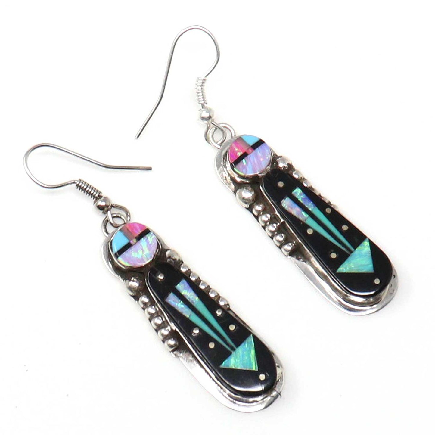 Micro Inlay Sun Face & Yei Earrings by Gilbert Smith