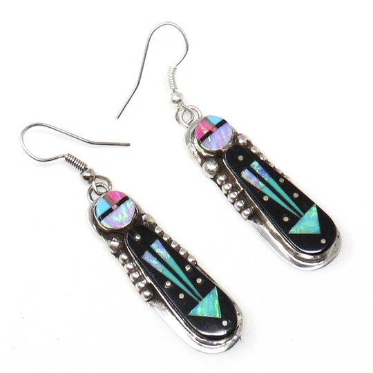 Micro Inlay Sun Face & Yei Earrings by Gilbert Smith
