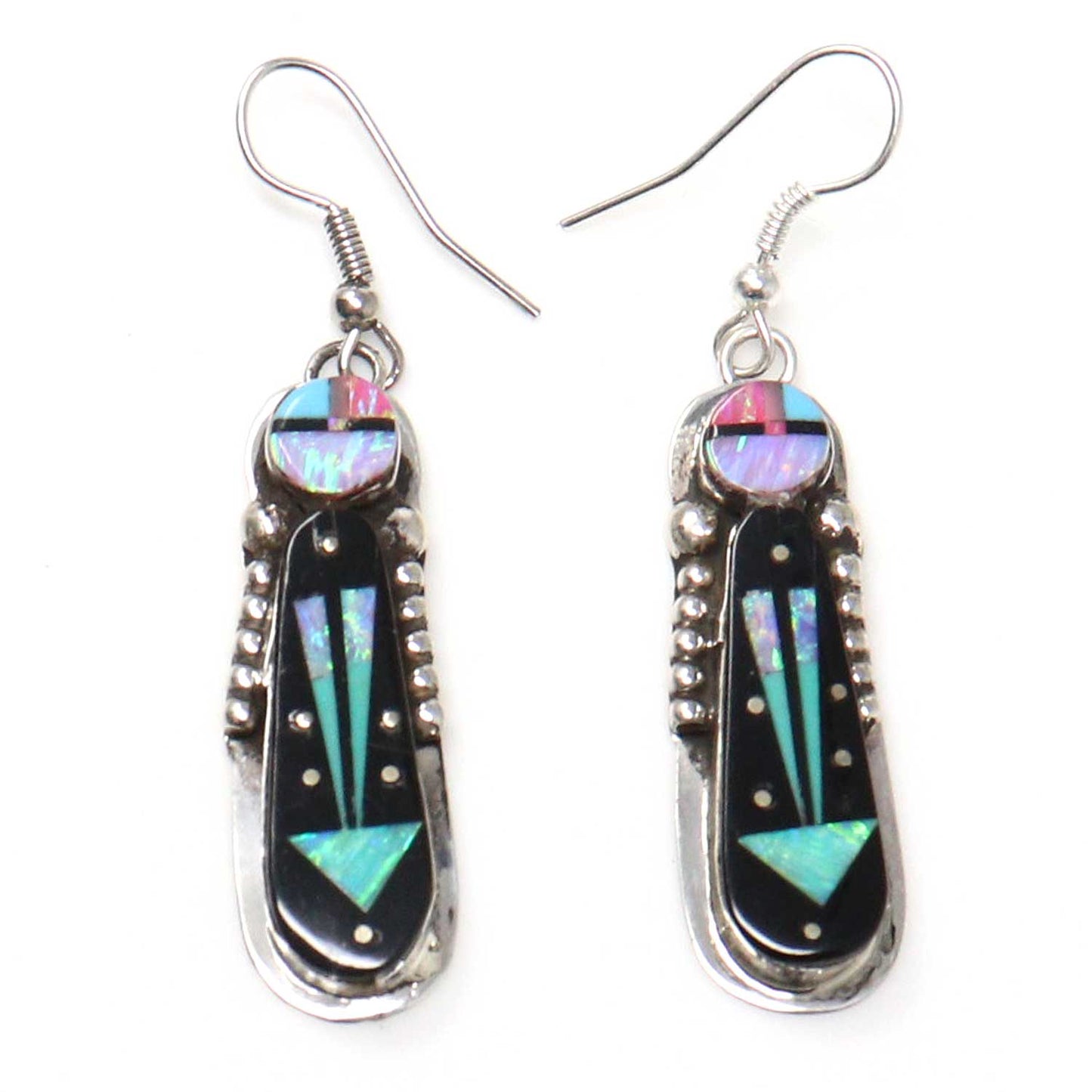 Micro Inlay Sun Face & Yei Earrings by Gilbert Smith