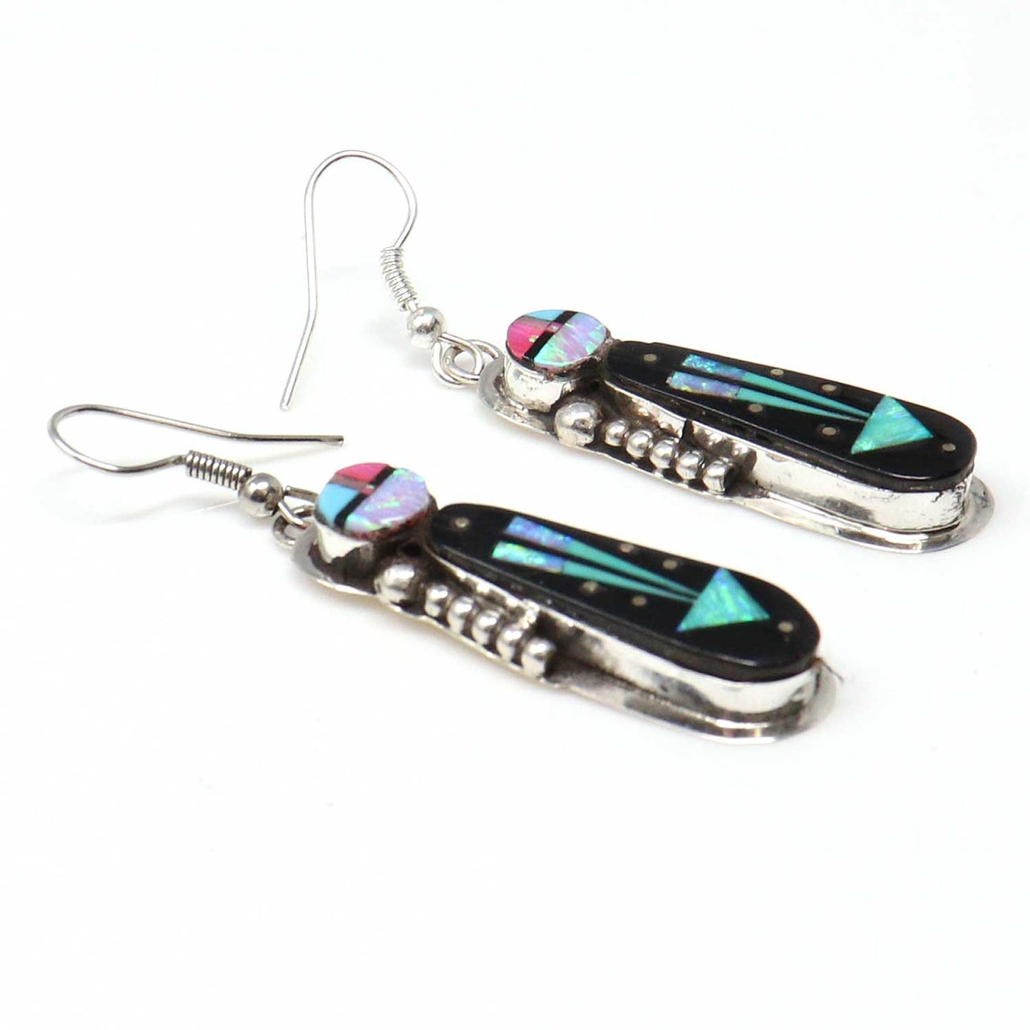 Micro Inlay Sun Face & Yei Earrings by Gilbert Smith